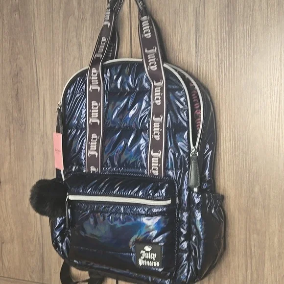 Juicy Couture Navy Backpack School Travel - Picture 10 of 10